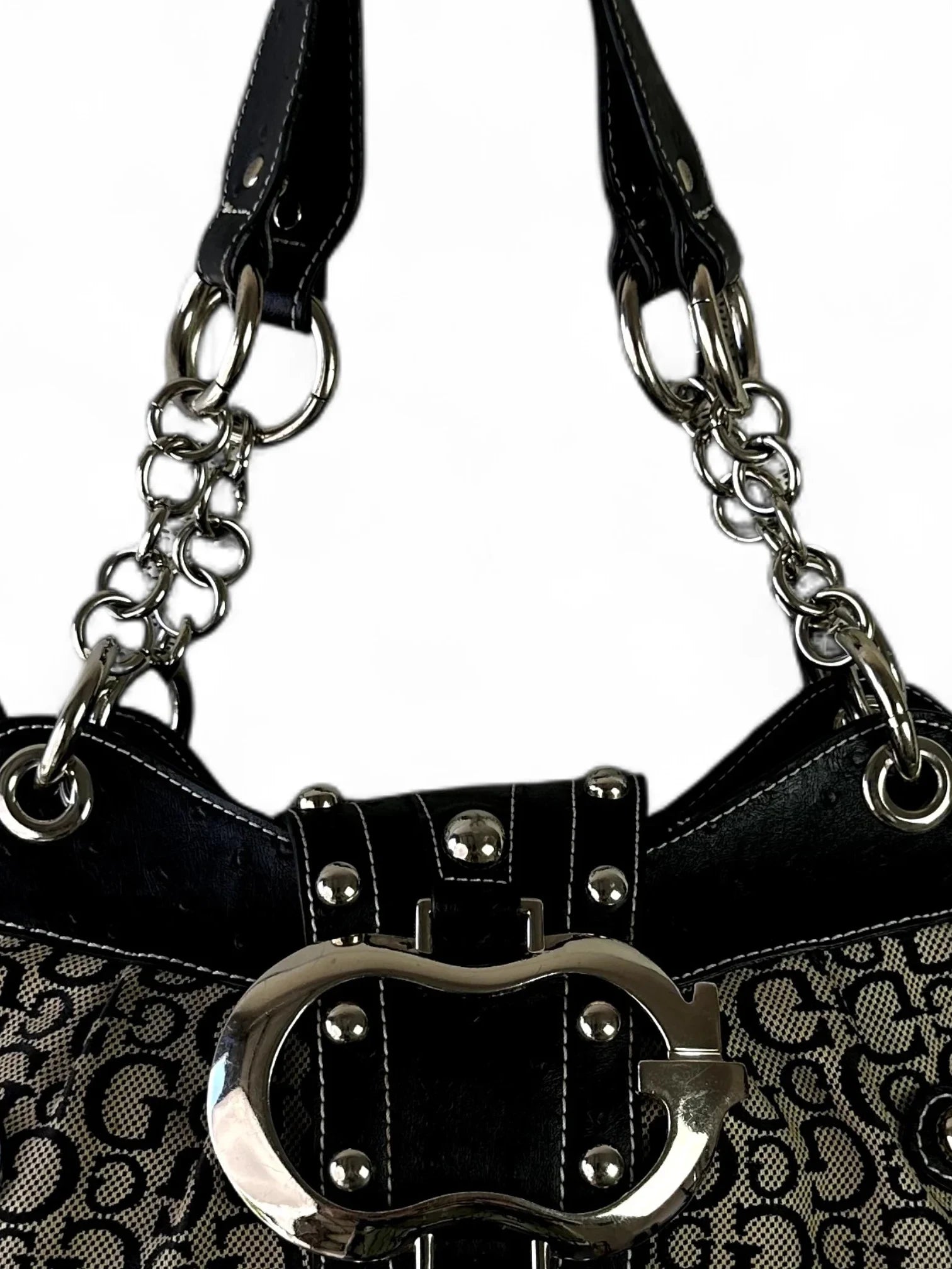 Vintage GUESS monogram buckle shoulder bag