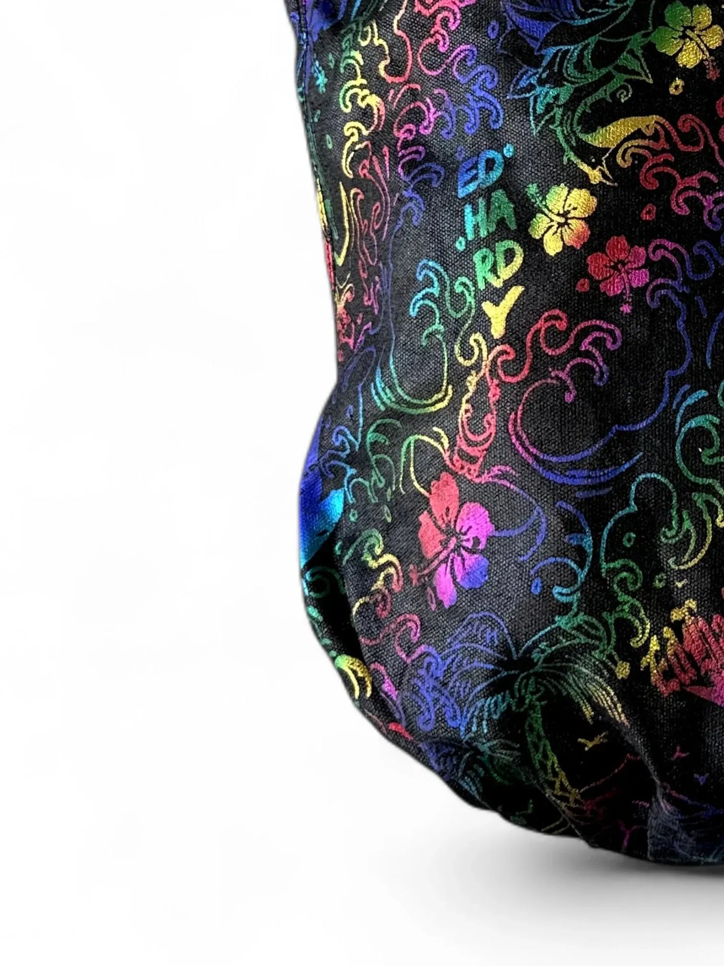 Ed Hardy black multicolour studded logo tote bag