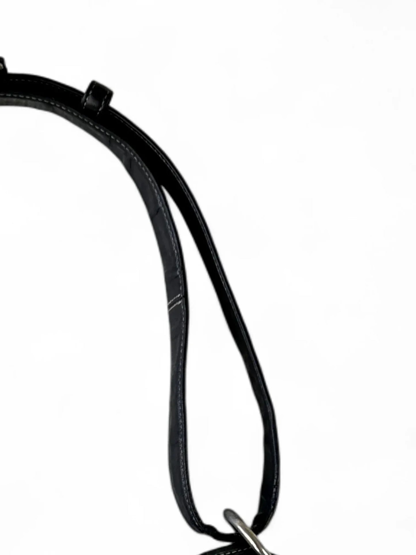 Vintage Coach black signature jacquard leather-trim hobo bag