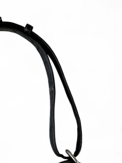 Vintage Coach black signature jacquard leather-trim hobo bag