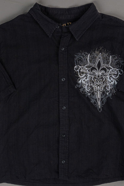 Vintage Y2K Helix Cropped Button-up T-shirt