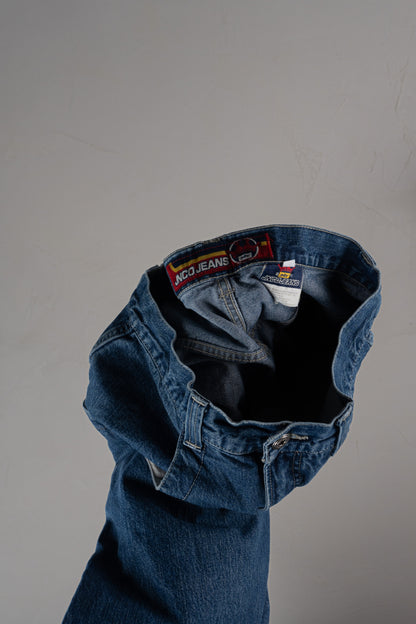 Vintage 90s JNCO Embroidered Crown Logo Denim Shorts/jorts