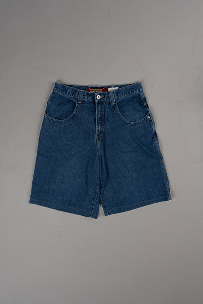 Vintage 90s JNCO Embroidered Crown Logo Denim Shorts/jorts