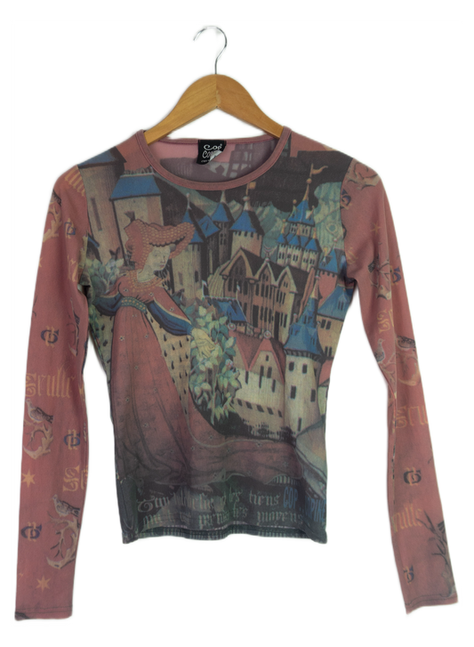 Vintage Cop Copine Medieval Mesh Top