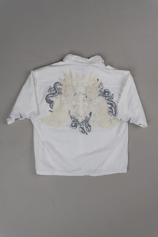 Vintage Y2K Counter Intelligence Cropped Button-up T-shirt