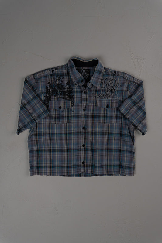 Vintage Y2K Roar Cropped Button-up T-shirt
