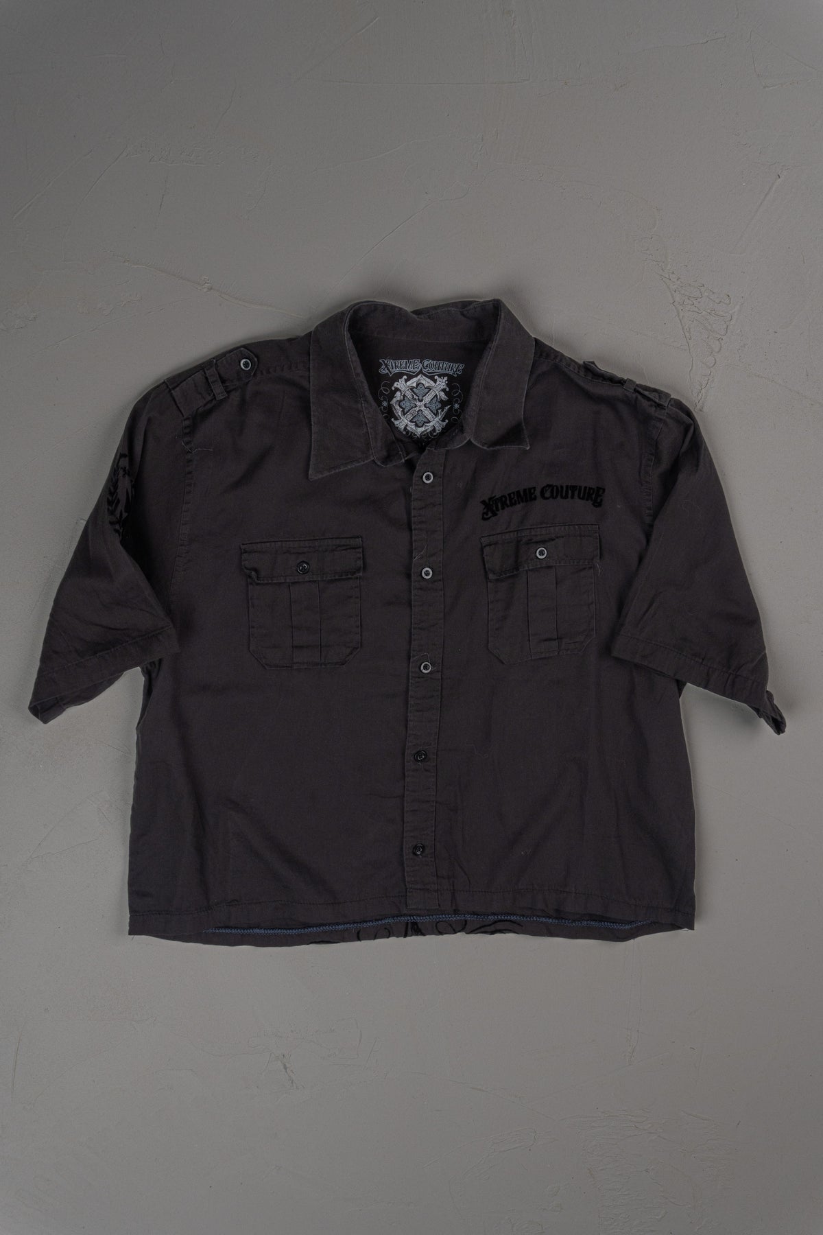 Vintage Y2K Xtreme Couture Cropped Button-up T-shirt
