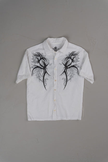 Vintage Y2K Helix Cropped Button-up T-shirt