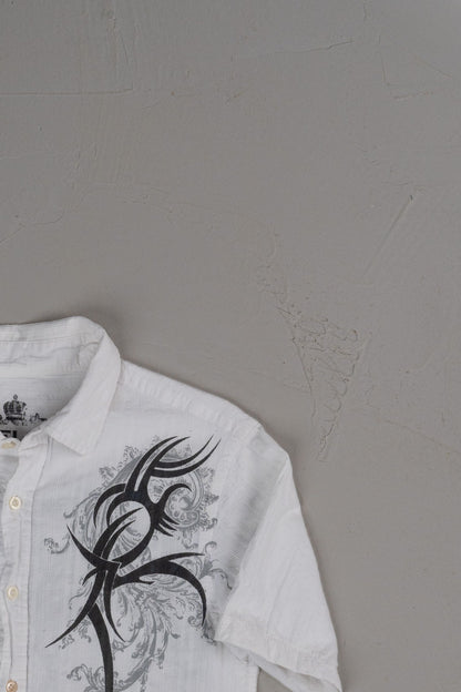 Vintage Y2K Helix Cropped Button-up T-shirt