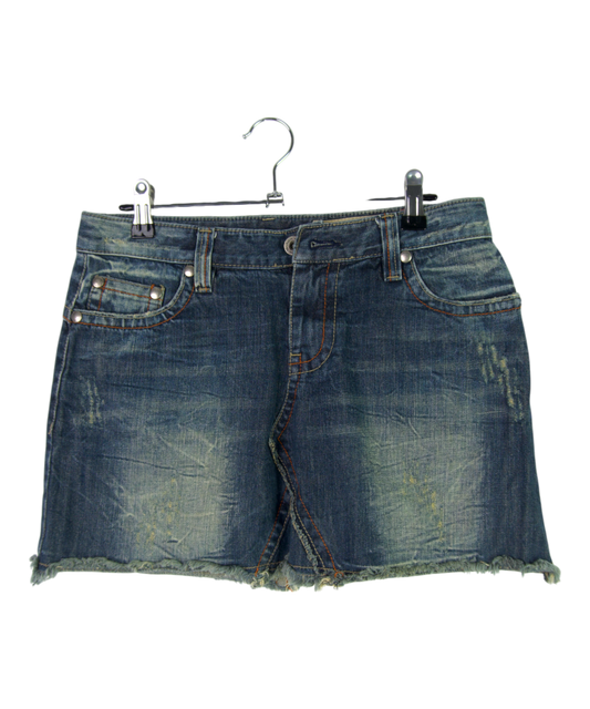 G.Jon Embroidered Denim Skirt