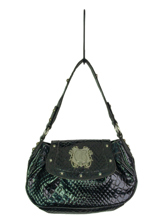 Vintage Y2K Guess Black Faux Snakeskin Shoulder Bag