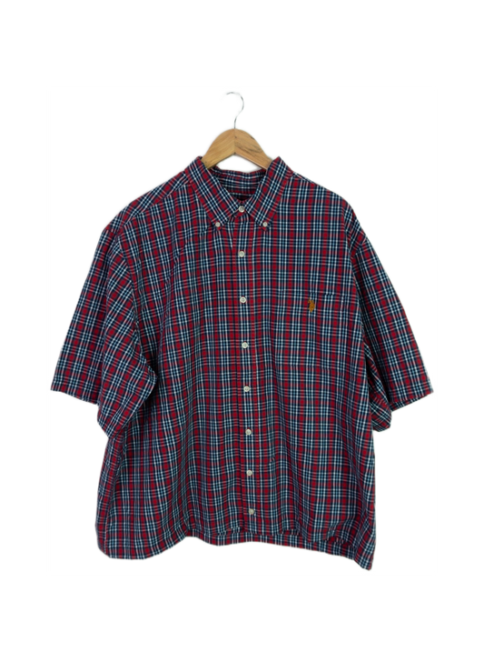 Vintage Polo Assosciation Cropped Button Up Red