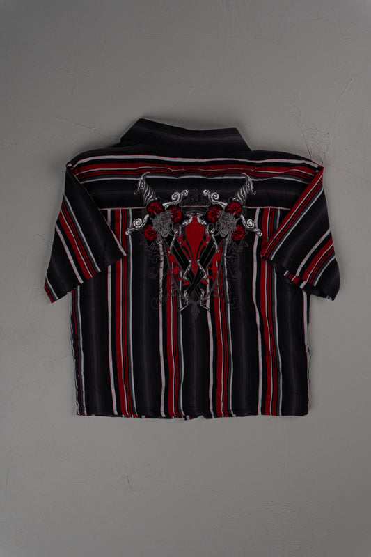 Vintage Y2K Knockout Cropped Button-up T-shirt