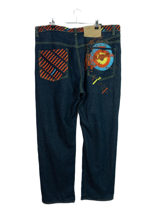 Vintage Baggy Akademiks Graphic Embroidered Jeans
