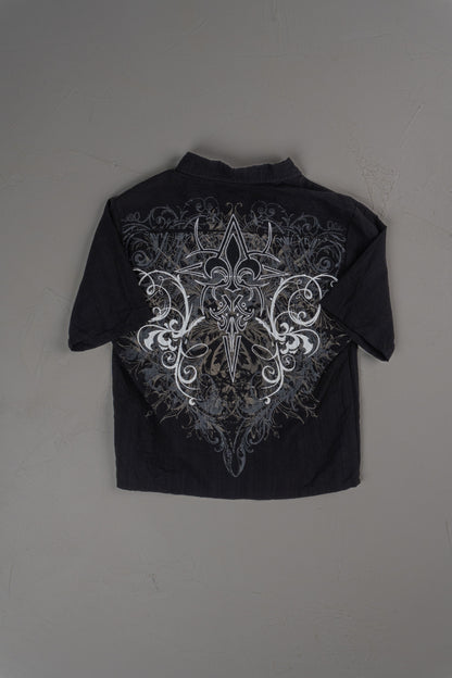 Vintage Y2K Helix Cropped Button-up T-shirt