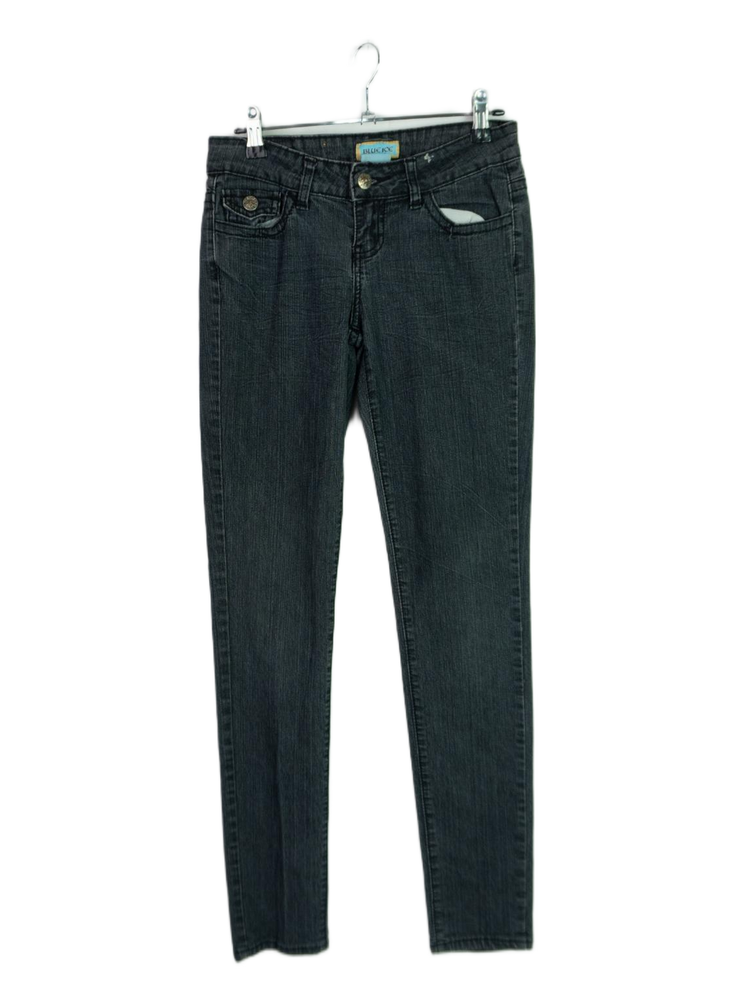 Vintage Y2K Blue Ice Black Skinny Jeans