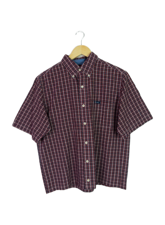 Vintage Chaps Cropped Button Up Burgundy