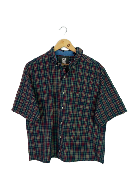 Vintage Chaps Cropped Button Up Navy