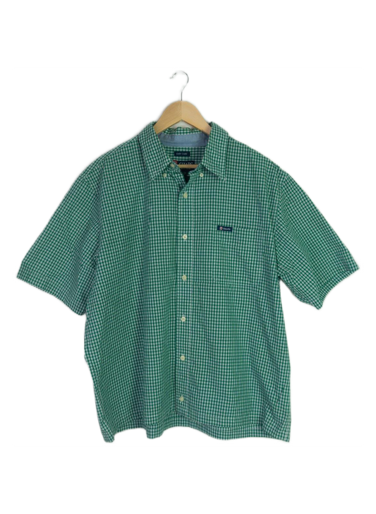 Vintage Chaps Green Gingham Cropped Button Up