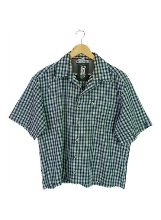 Vintage Columbia Cropped Button Up Navy