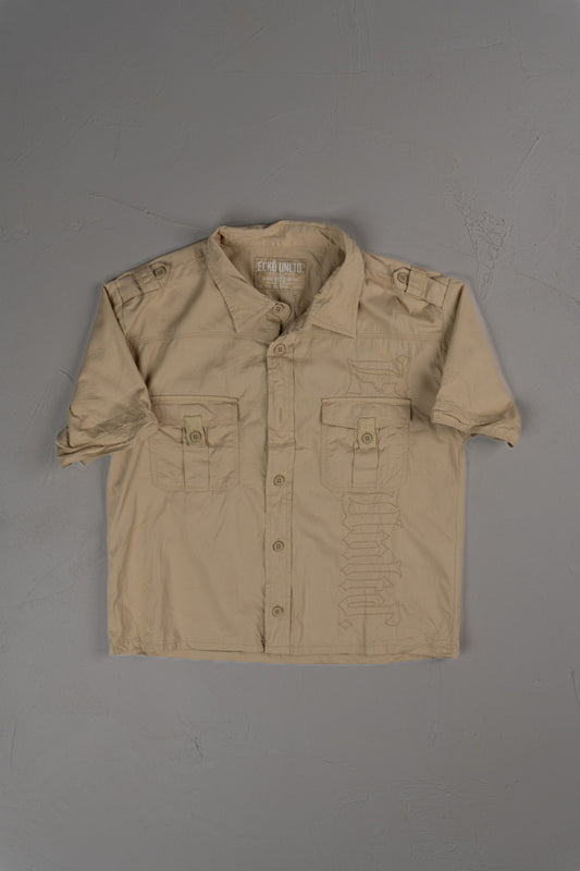 Vintage Y2K Ecko Unltd. Cropped Button-Up T-shirt