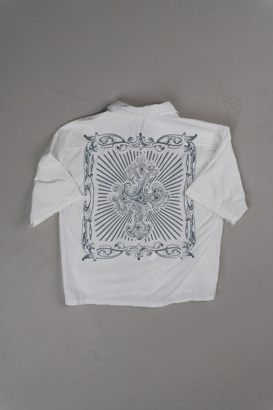 Vintage Y2K GUESS Cropped Button-up T-shirt