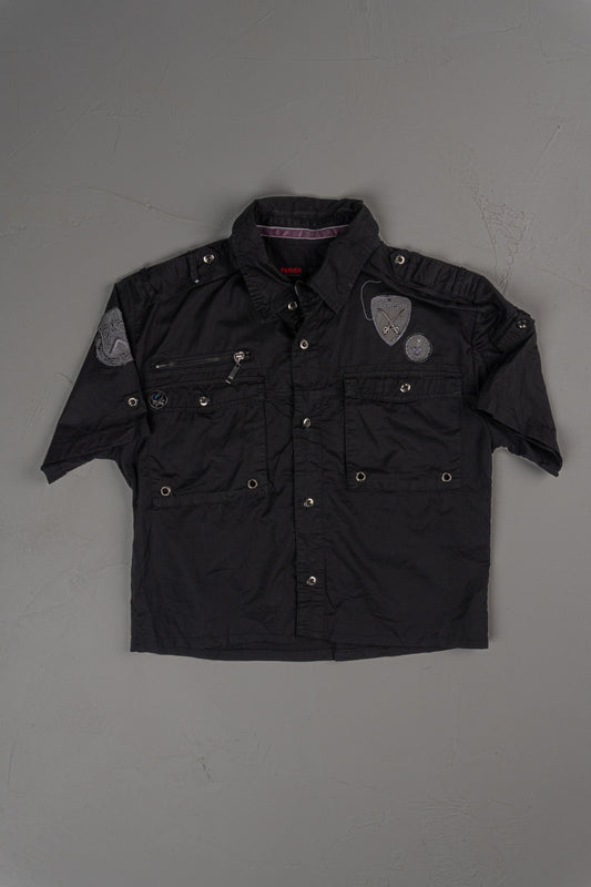 Vintage Y2K Parish Cropped Button-up T-shirt