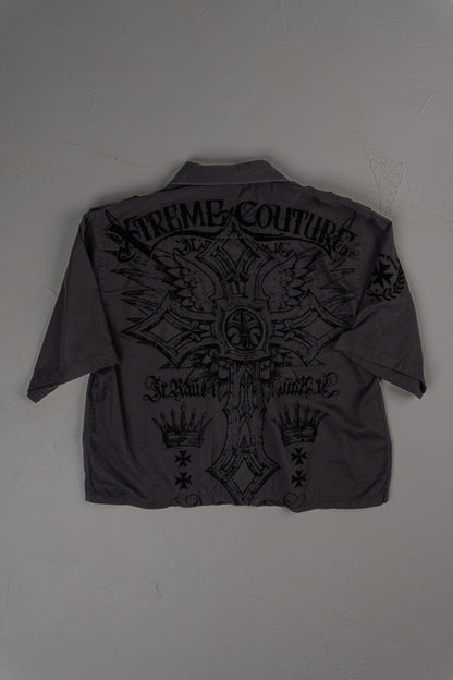 Vintage Y2K Xtreme Couture Cropped Button-up T-shirt