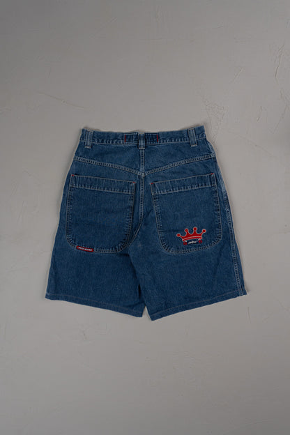 Vintage 90s JNCO Embroidered Crown Logo Denim Shorts/jorts