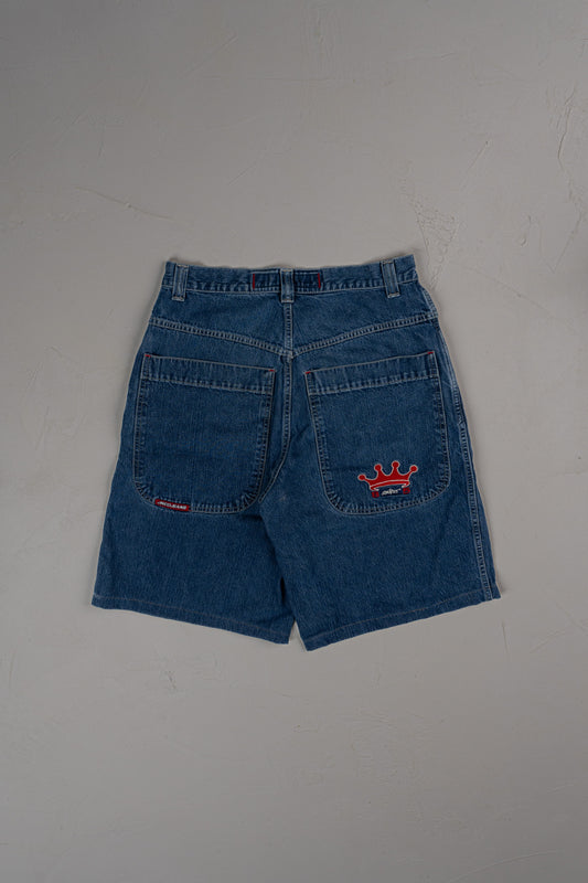 Vintage 90s JNCO Embroidered Crown Logo Denim Shorts/jorts