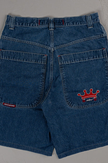 Vintage 90s JNCO Embroidered Crown Logo Denim Shorts/jorts