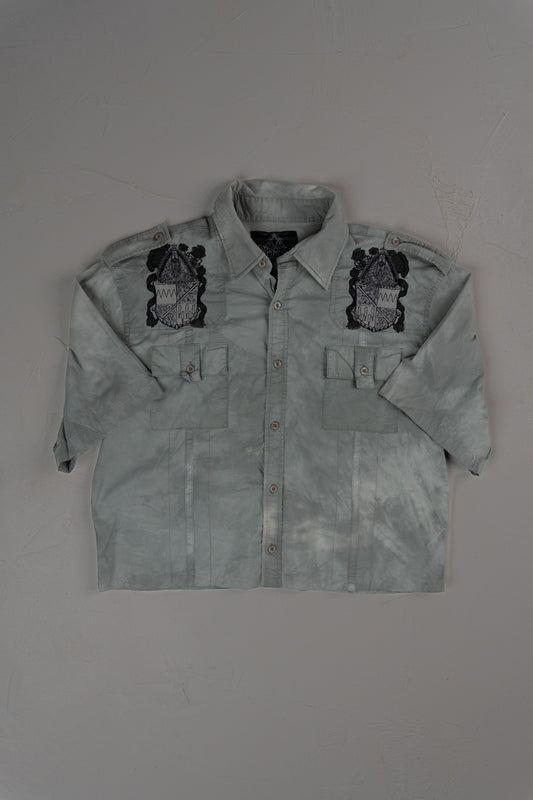 Vintage Y2K Roar Cropped Button-up T-shirt