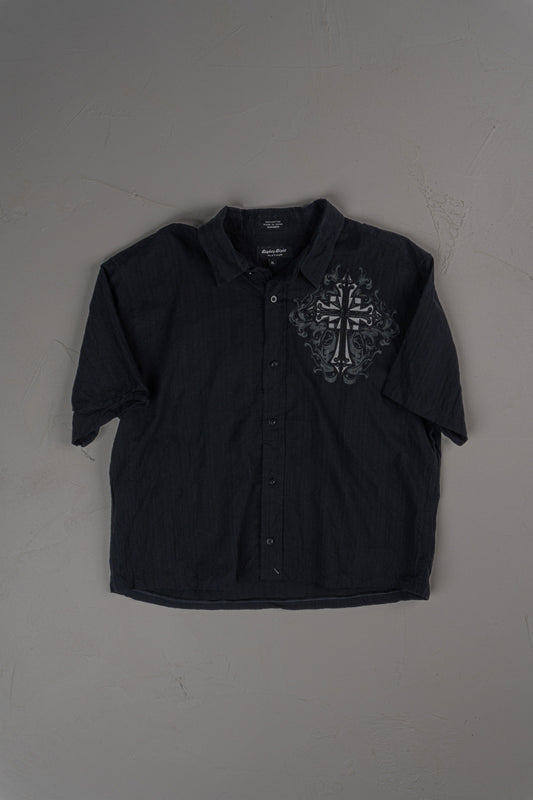 Vintage Y2K Eighty Eight Platinum Cropped Button-up T-shirt