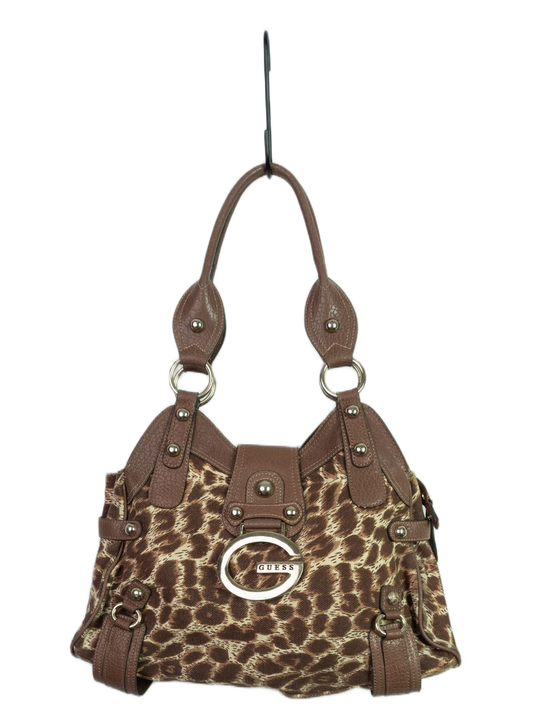 Vintage Y2K  Guess Animal Print Buckle Shoulder Bag