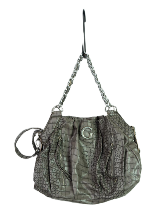 Vintage Y2K  Guess Croc Embossed Chain Shoulder Bag