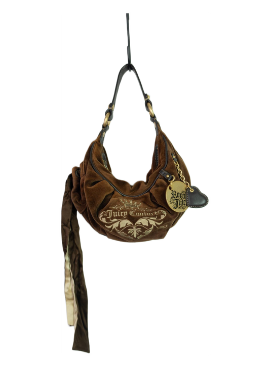 Vintage Y2K Juicy Couture Brown Velour Hobo Bag
