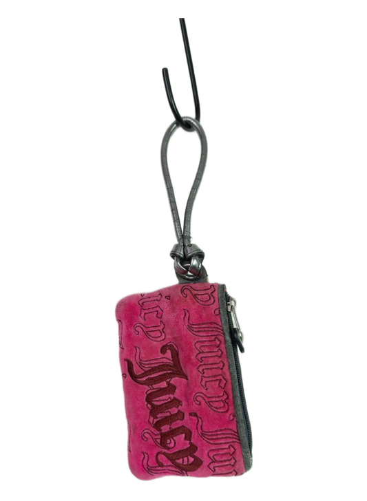 Vintage Y2K  Juicy Couture Pink Monogram Velour Coin Purse
