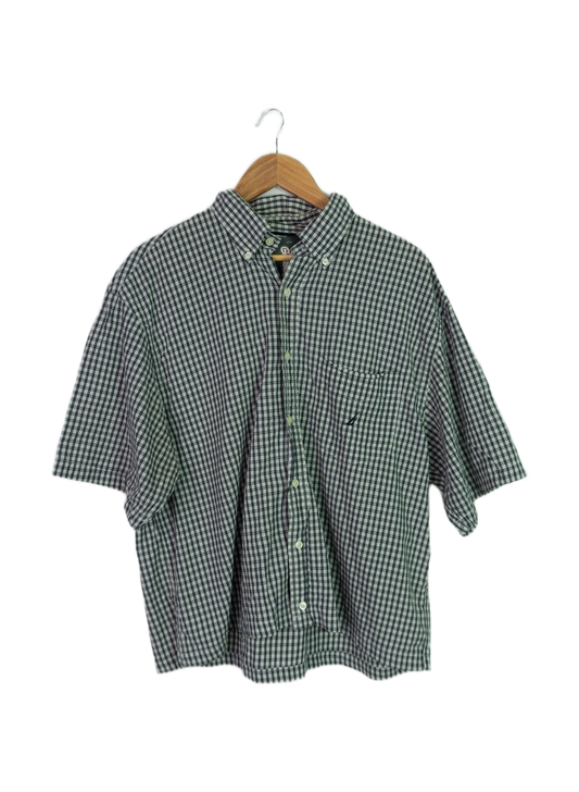 Vintage Nautica Cropped Button Up Black