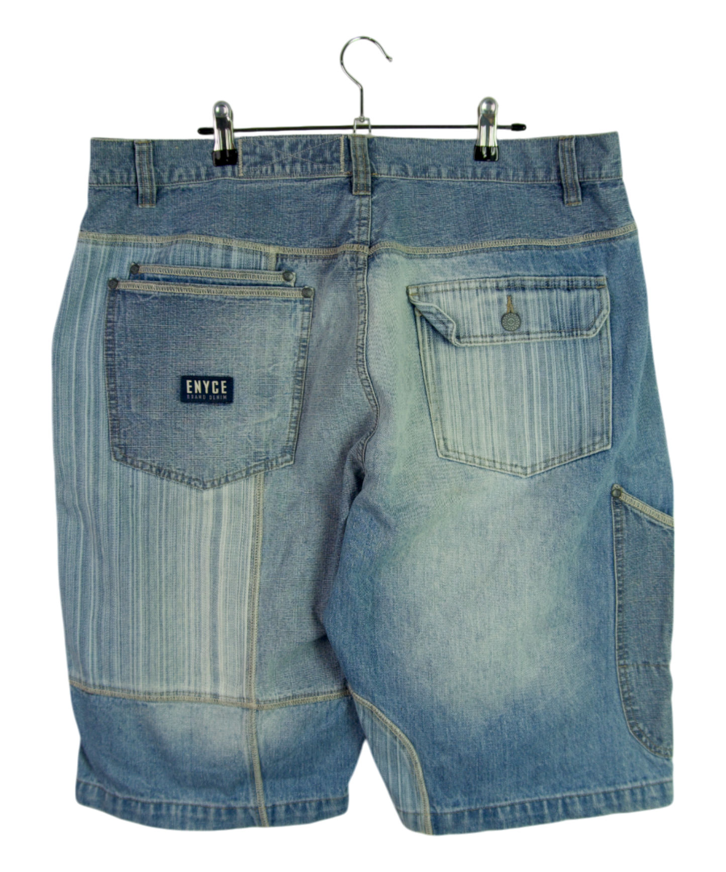 Vintage Enyce Striped Panel Denim Shorts