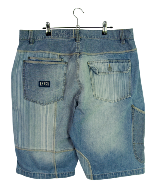 Vintage Enyce Striped Panel Denim Shorts