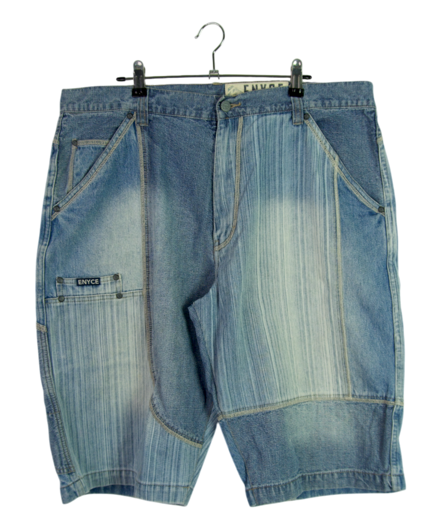 Vintage Enyce Striped Panel Denim Shorts
