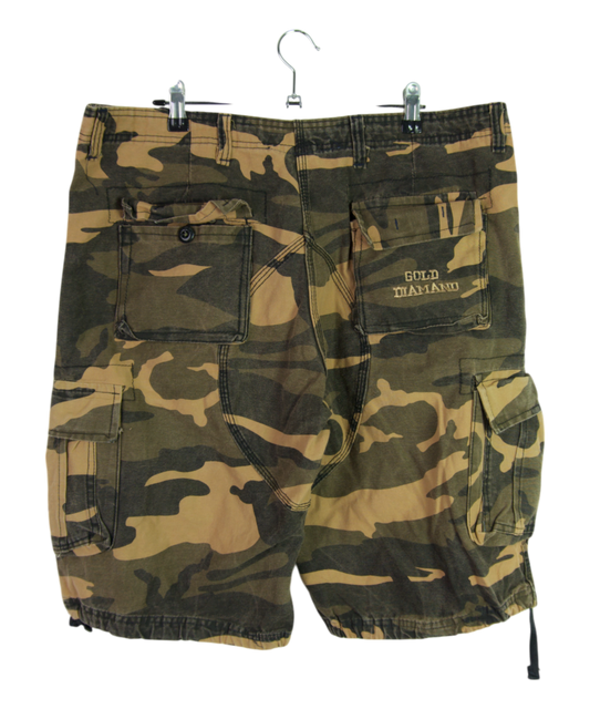 Vintage Gold Diamond Camo Cargo Shorts