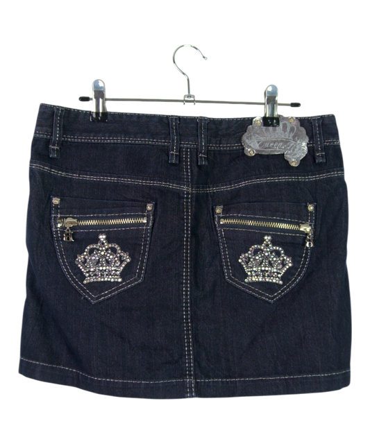 Vintage Queen B Denim Skirt – Rhinestone Crowns
