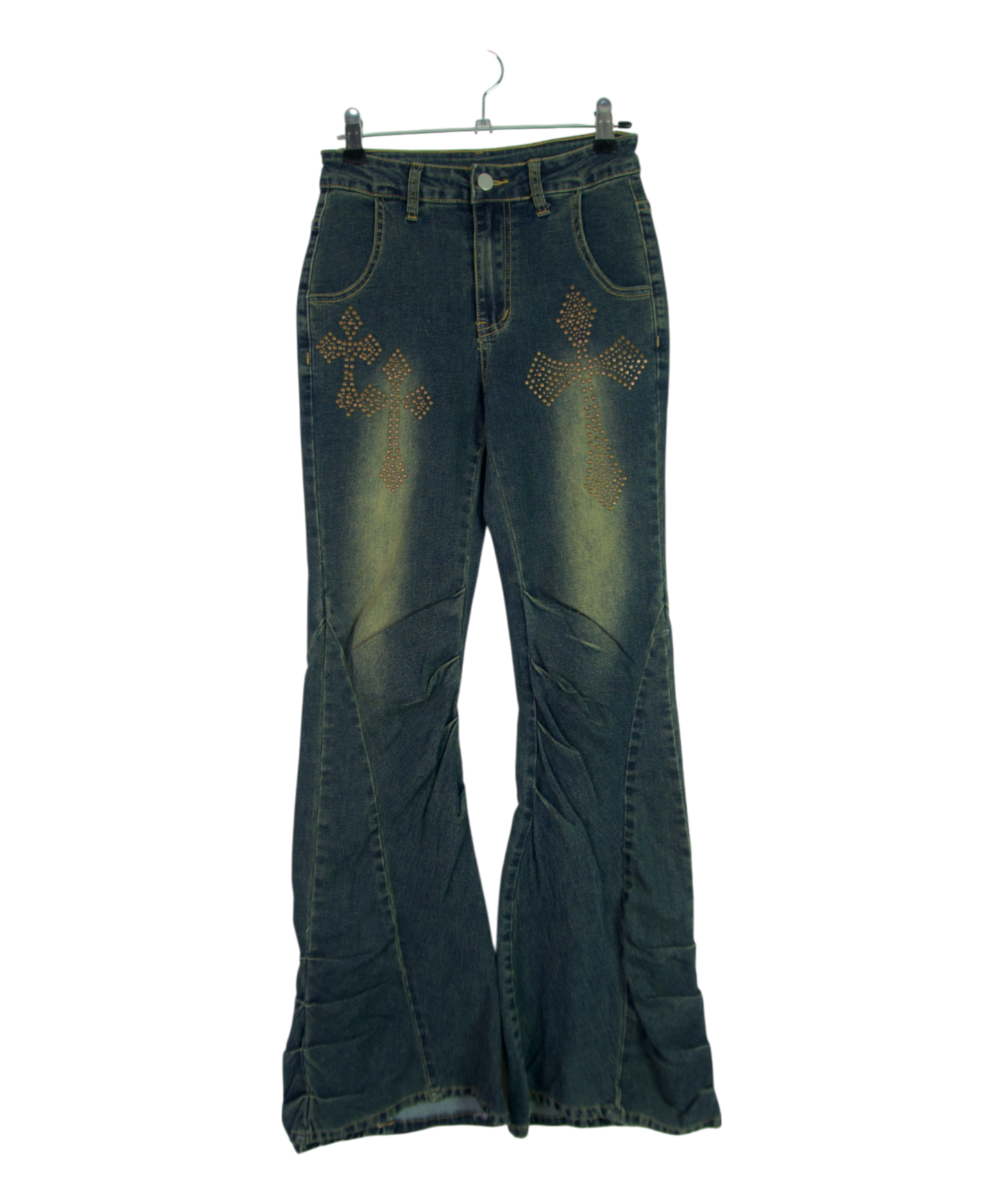 Vintage Romwe Cross Flare Jeans