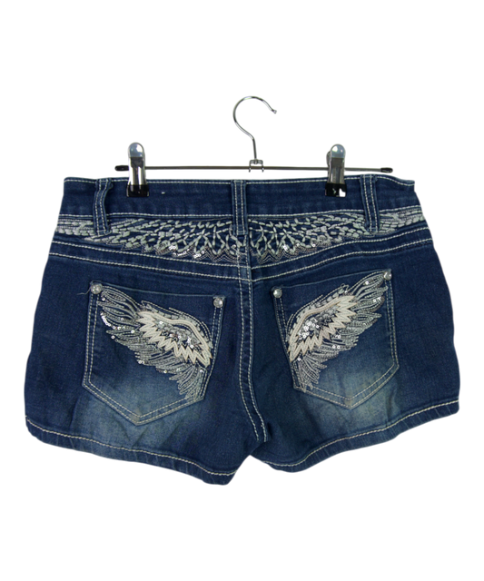 Vintage Rue21 Denim Shorts – Wing Embroidery