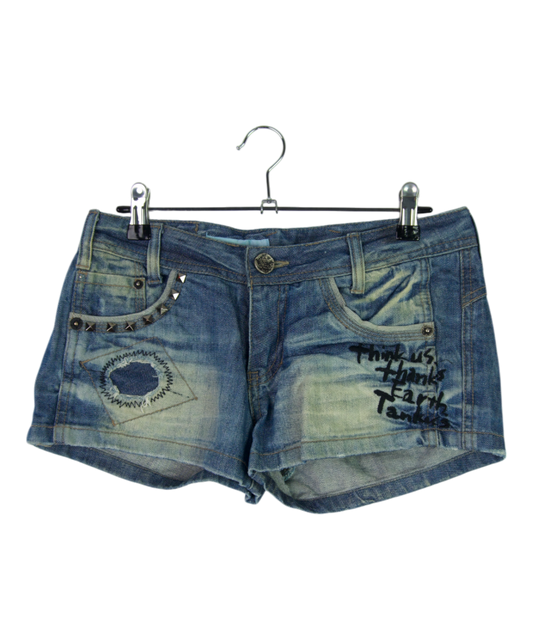 Tank Us Distressed Denim Shorts