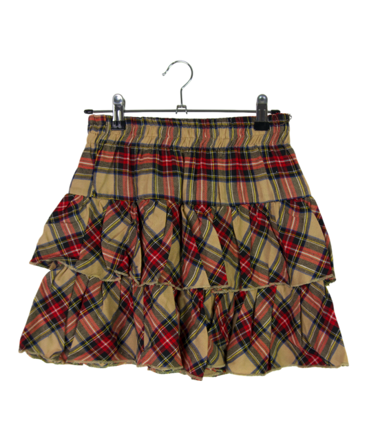 Vintage Tartan Plaid Mini Skirt – Red Check Ruffle