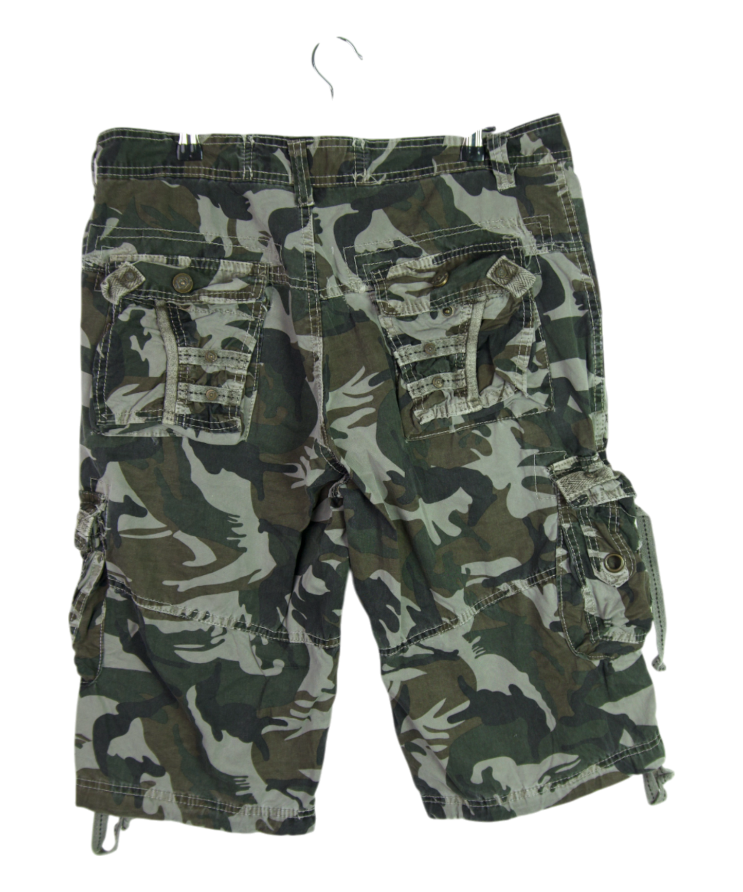 Vintage Twoce Camo Cargo Shorts With Strap Detail