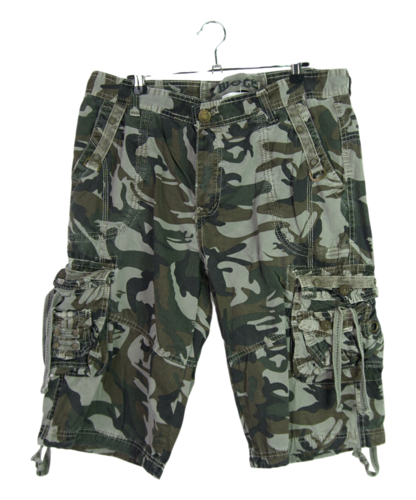 Vintage Twoce Camo Cargo Shorts With Strap Detail